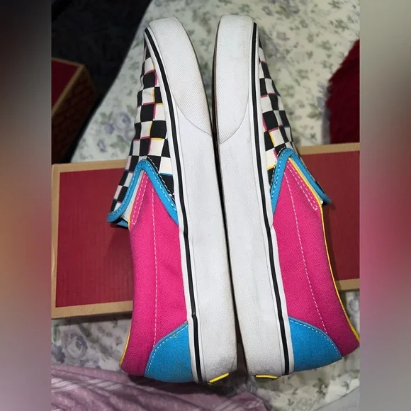 Vans CMYK crazy check slip ons - Picture 2 of 7